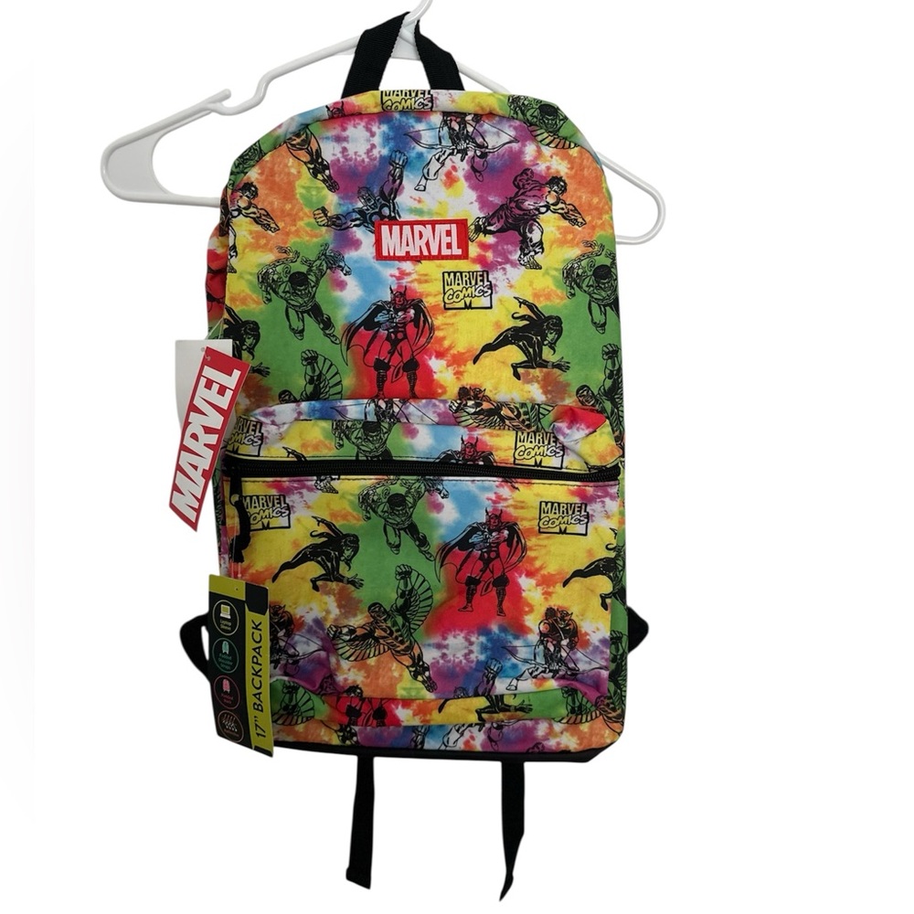 New!  🦸🏻‍♂️Marvel Superhero Comic Multicolor Tie Dye Unisex 17” Laptop Backpack